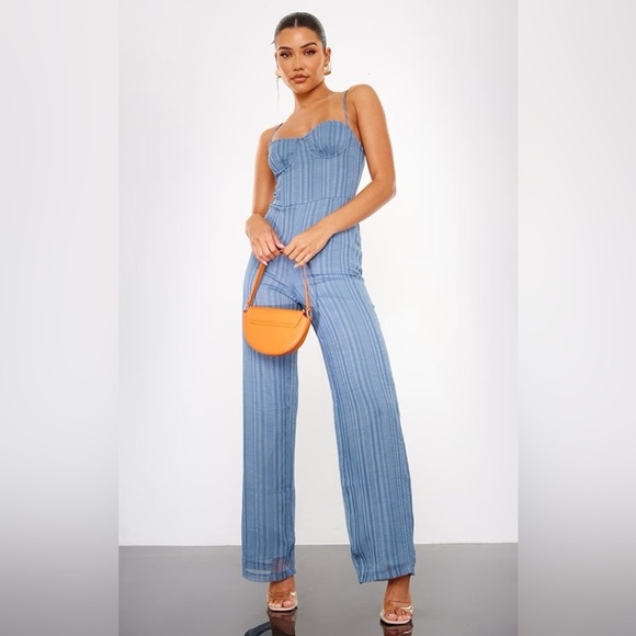 PrettyLittleThing Blue Jumpsuit - Picture 1 of 5